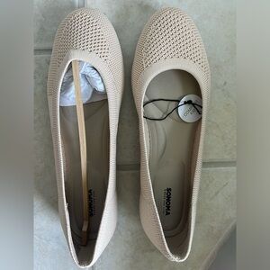 New Sonoma taupe colored knit ballet flats